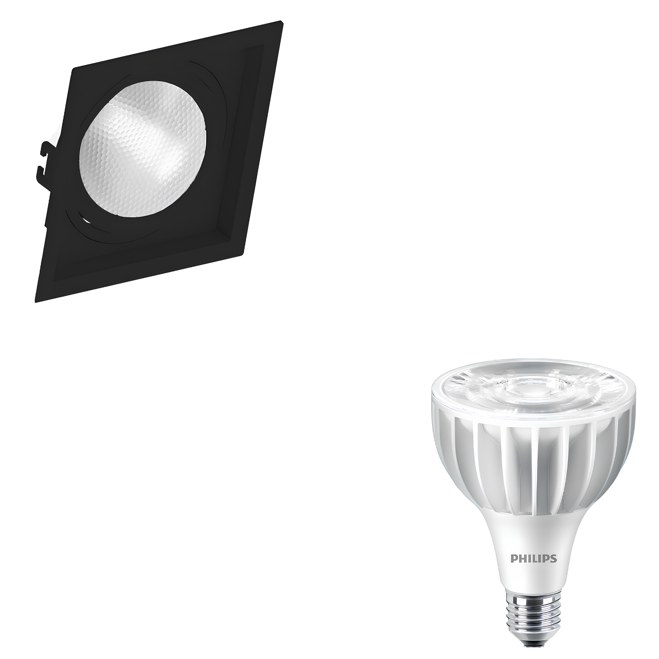 Spot Led Quadrado Recuado Par30 Pt 28W 900Lm 30° Philips