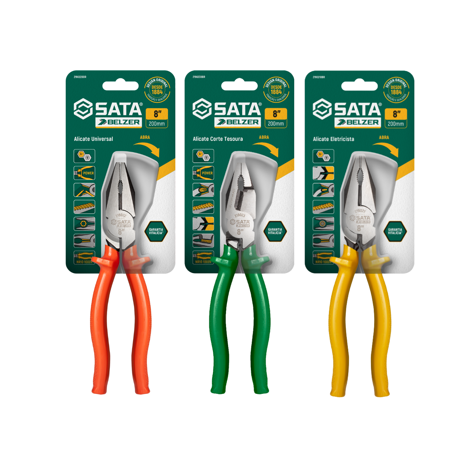 Kit Alicates Universal + Eletricista E Corte Tesoura Belzer