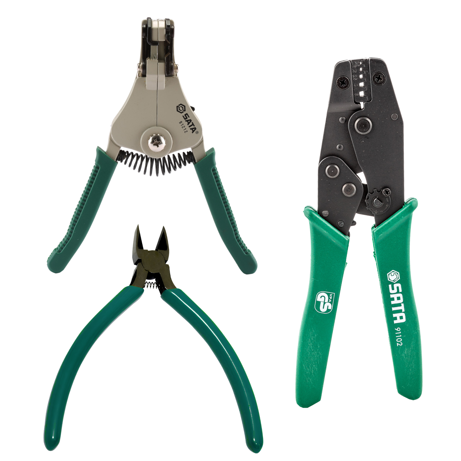 Kit Alicate De Crimpar + Alicate Corte Diagonal E Descascador Sata