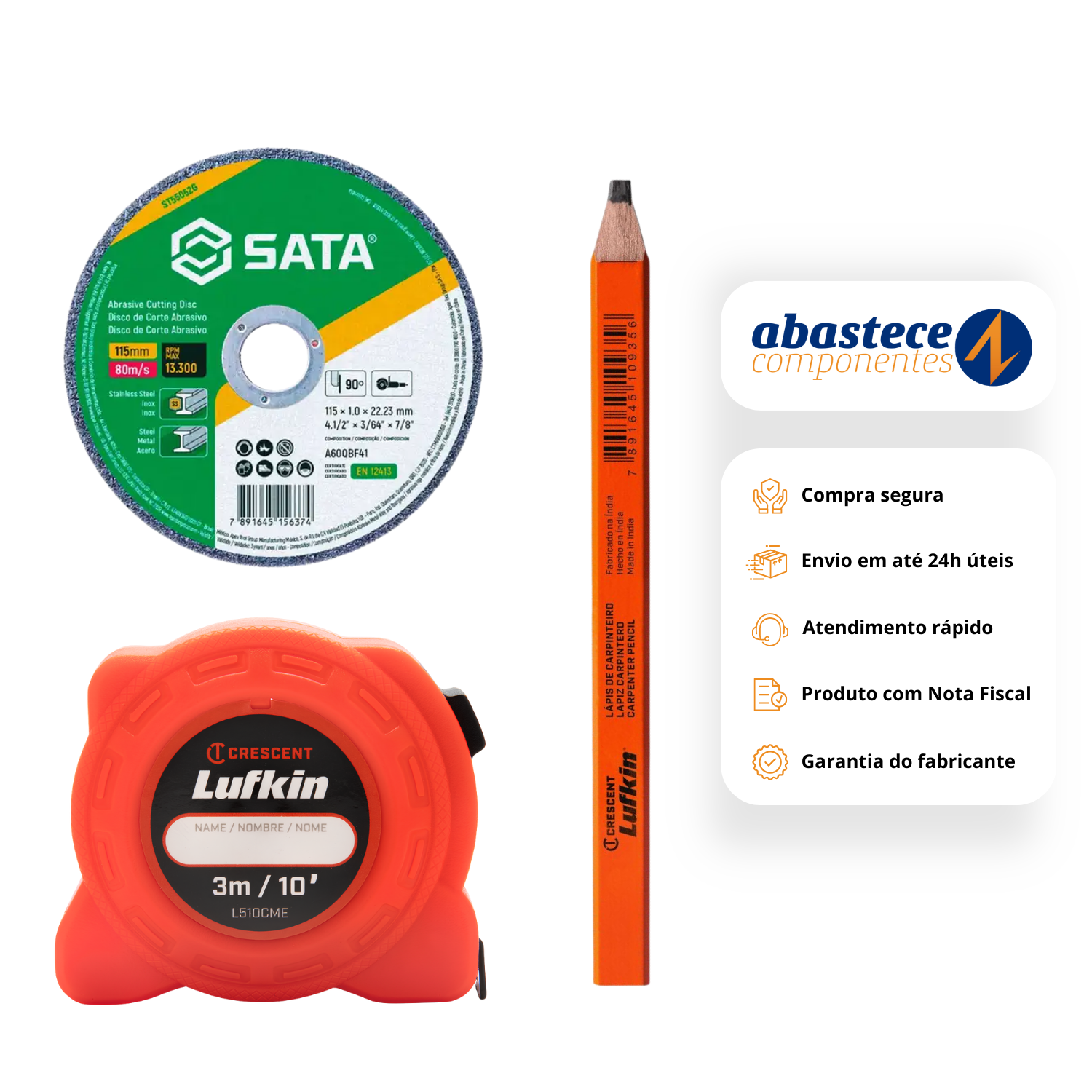 Kit Trena + Disco De Corte E Lapis De Carpinteiro