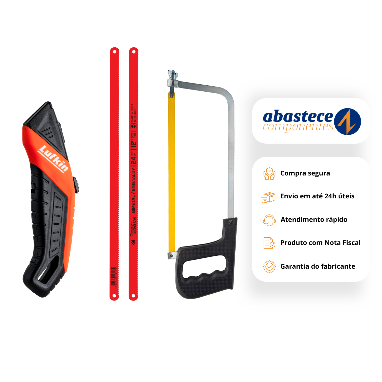 Kit Estilete + Arco De Serra E Laminas 18/24D