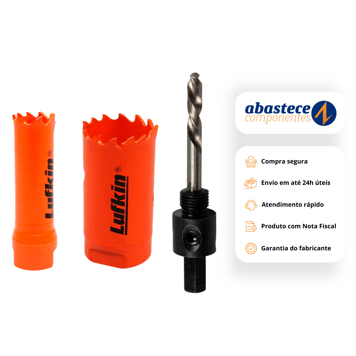 Kit Serra Copo 19Mm + 27Mm e Suporte 1/2 Lufkin