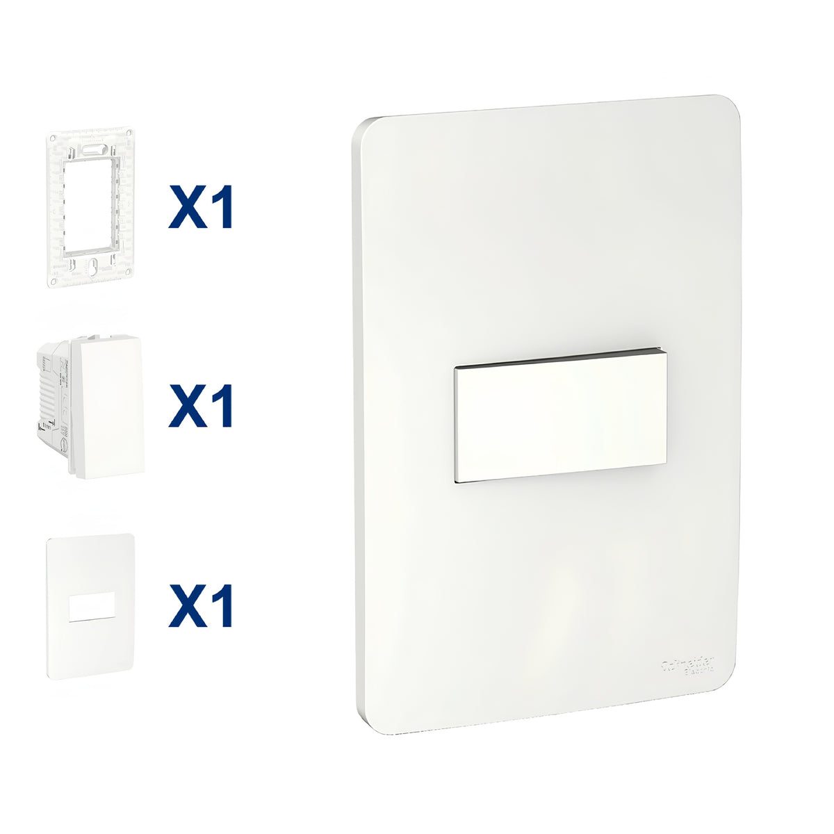 Conjunto De Interruptor Simples 1 Modulo 10A 4X2 Br Orion Schneider