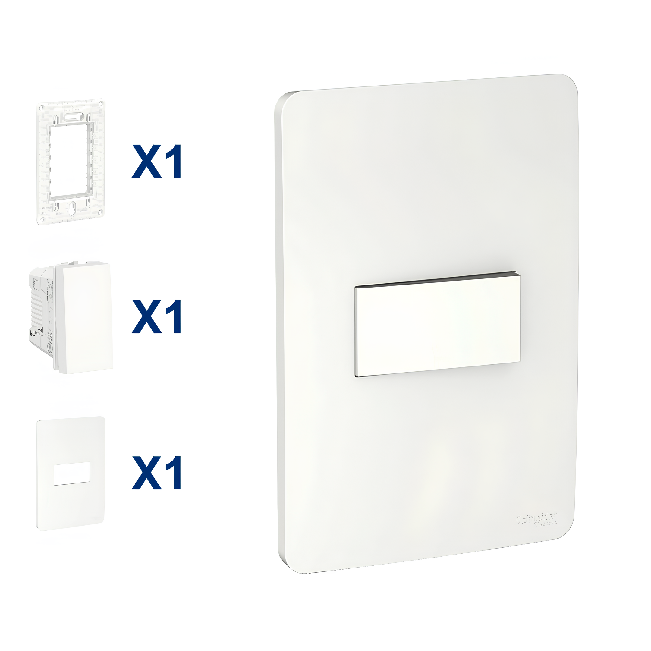 Conjunto De Interruptor Simples 1 Modulo 10A 4X2 Br Orion Schneider