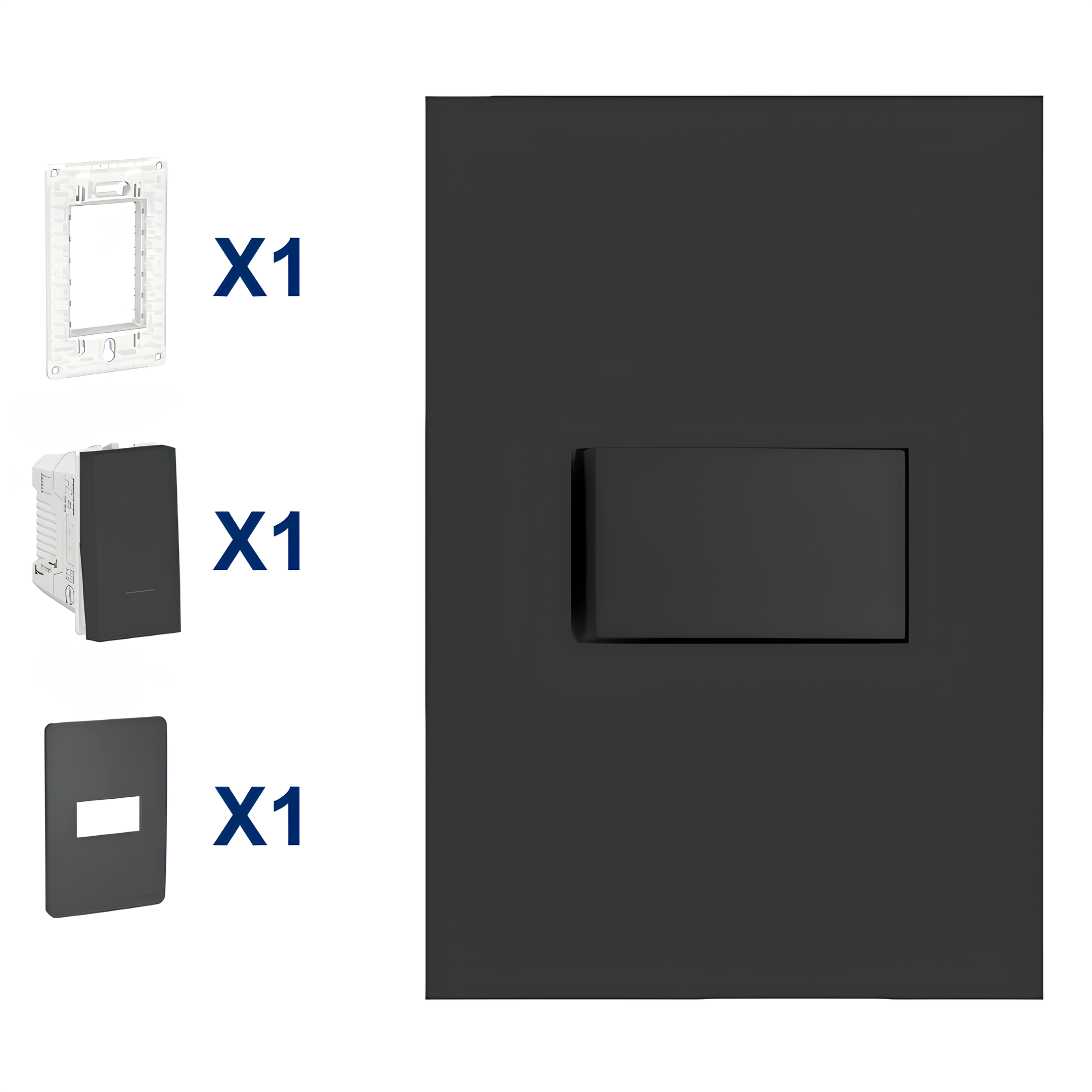 Conjunto De Interruptor Simples 1 Modulo 10A 4X2 Pt Orion Schneider