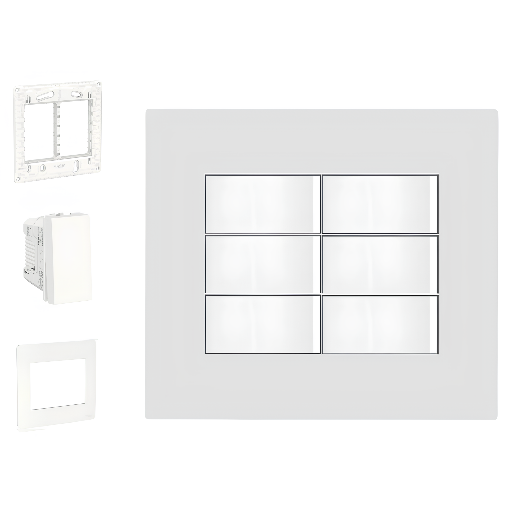 Conjunto De Interruptor Paralelo 6 Modulo 10A 4X4 Br Orion Schneider