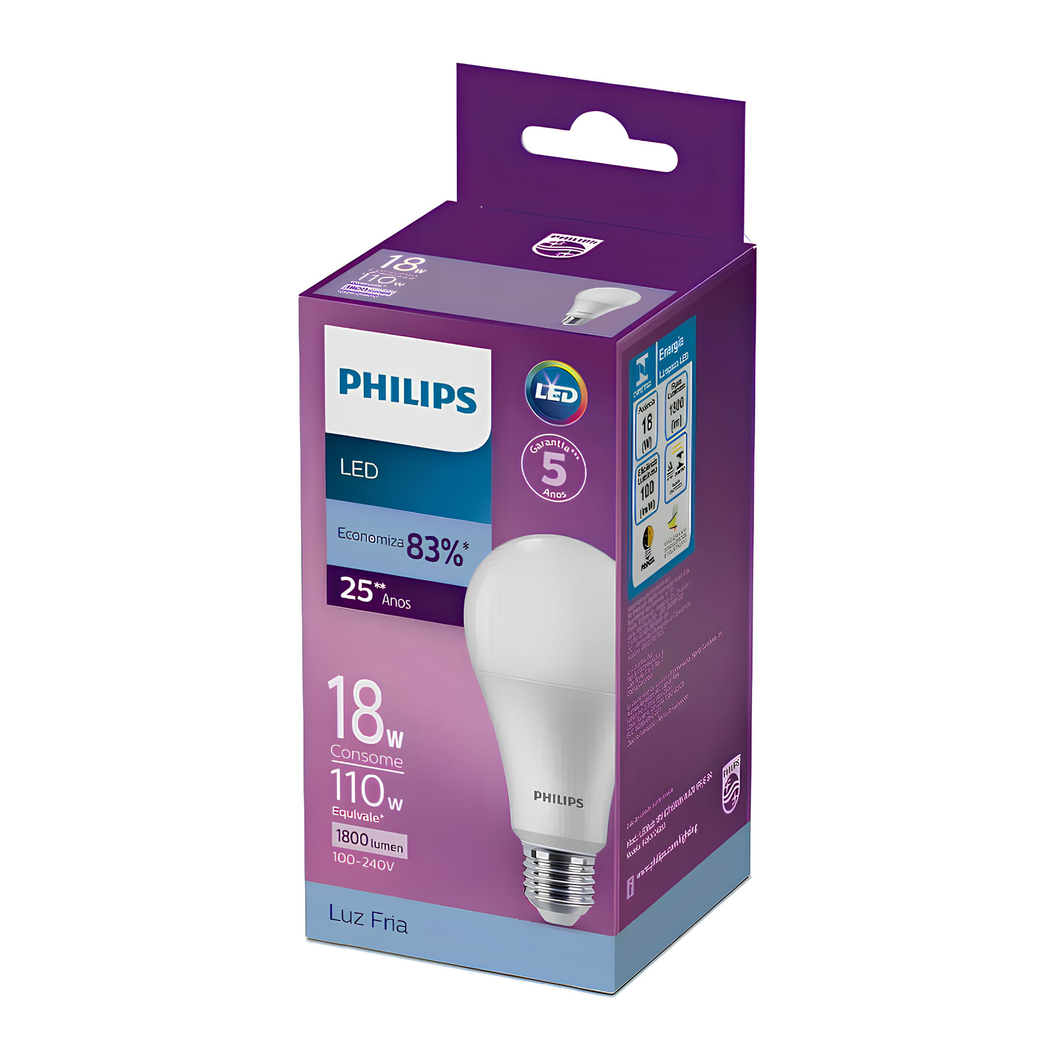 Kit 3 Lampada Led Bulbo 18W 6500K 1800Lm Bivolt E27 Philips