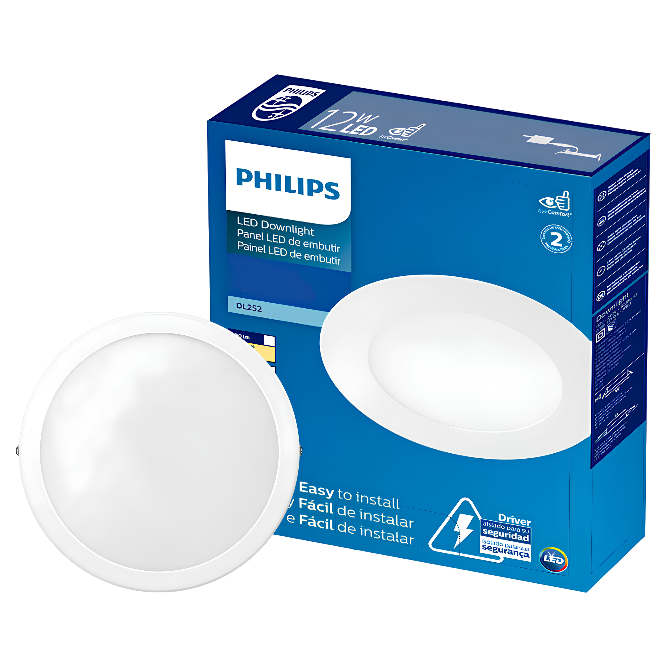 Luminária Led Embutir Redonda 6W 400Lm Bivolt Dl252 Philips