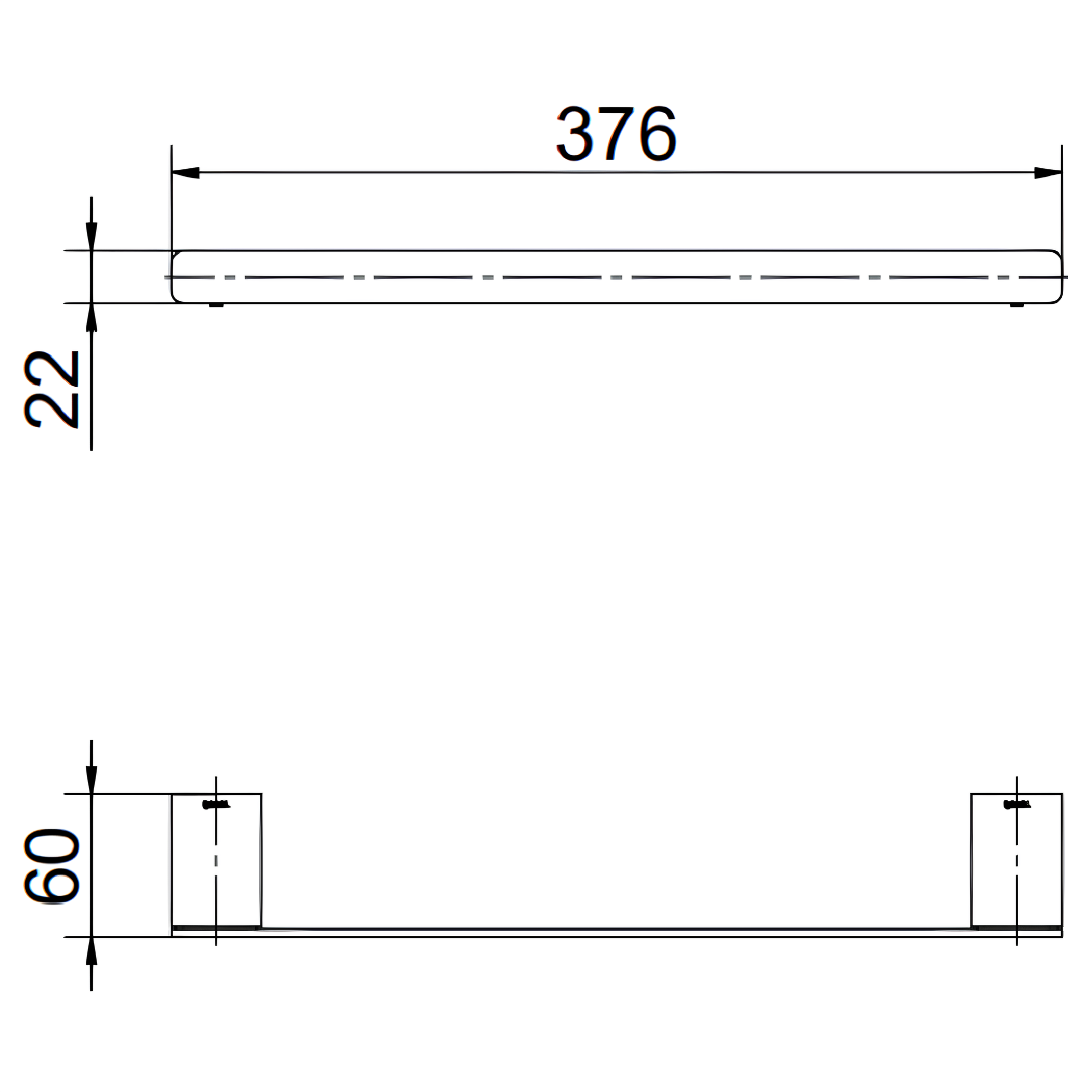 Porta-toalhas 376 mm DocolFlat Ônix 010136CE Docol