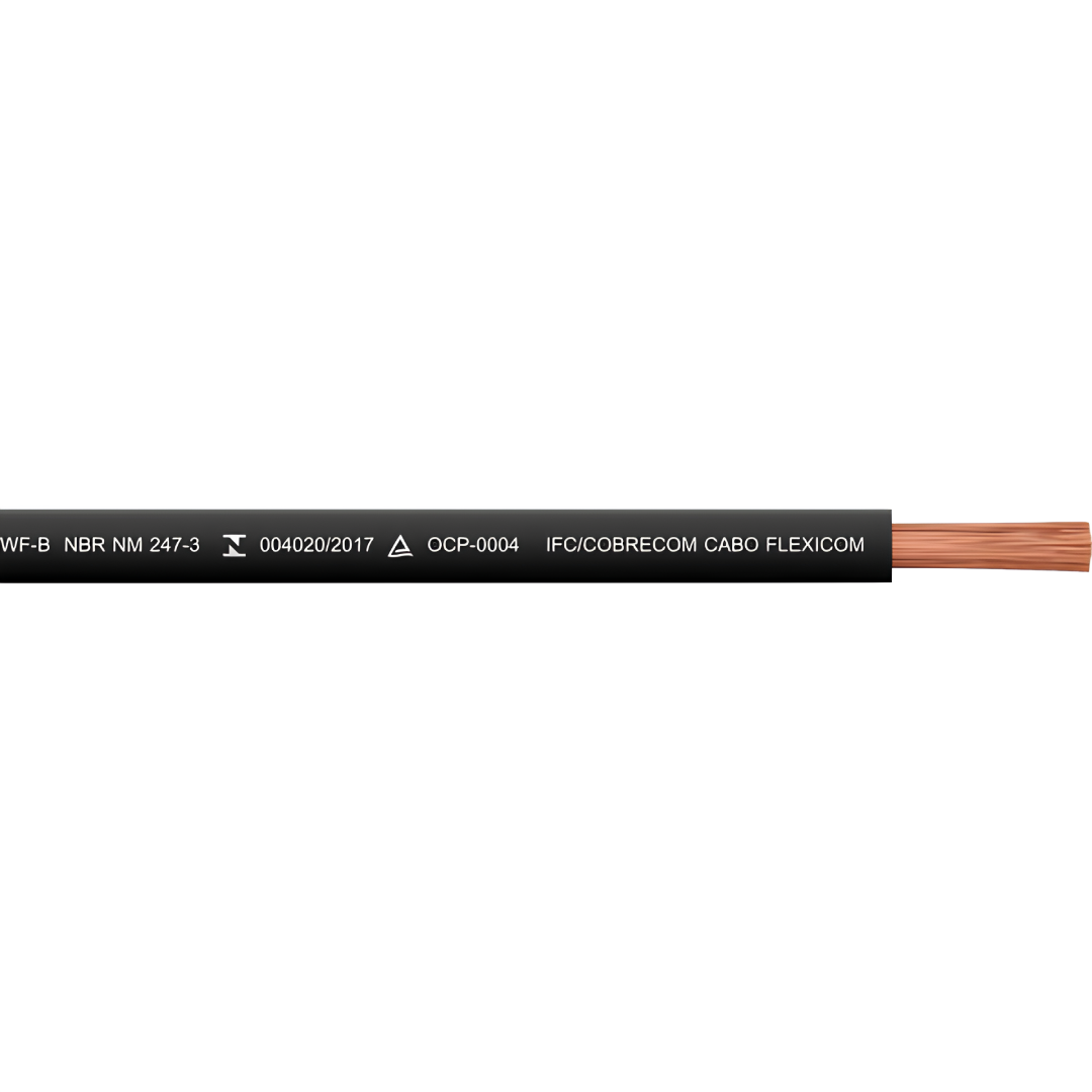 Rolo Cabo De 25 Metros Cobre Flexível 1,5Mm2 750V Preto Cobrecom