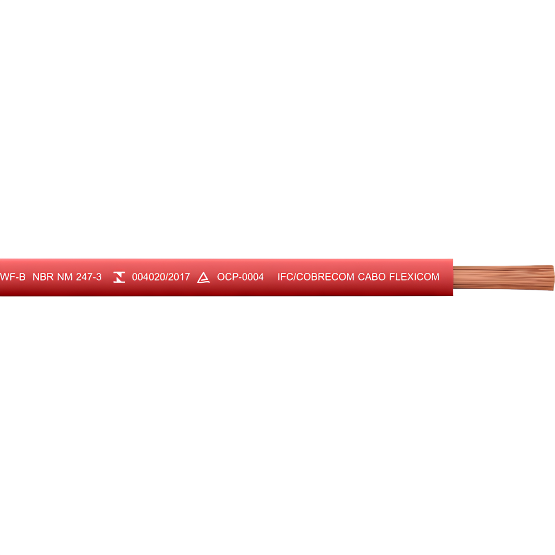 Rolo Cabo De 25 Metros Cobre Flexível 1,5Mm2 750V Vermelho Cobrecom