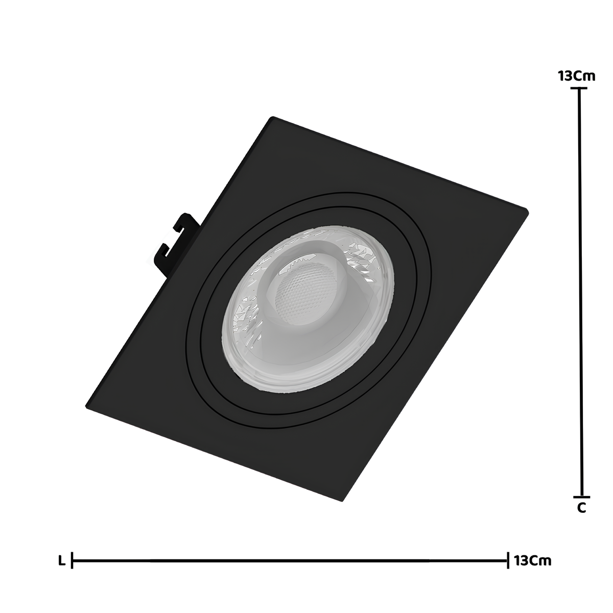 Spot Quadrado Embutir Par20 Preto 4,9W 525Lm Philips