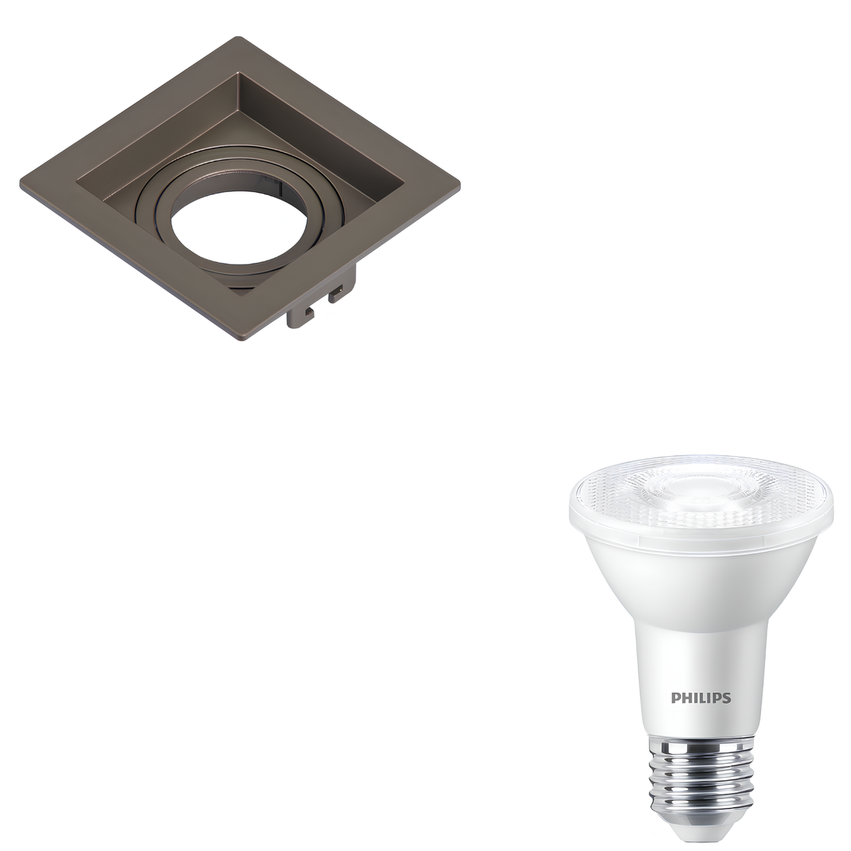 Spot Quadrado Recuado Par20 Ch 4,9W 525Lm 25° Bivolt Philips