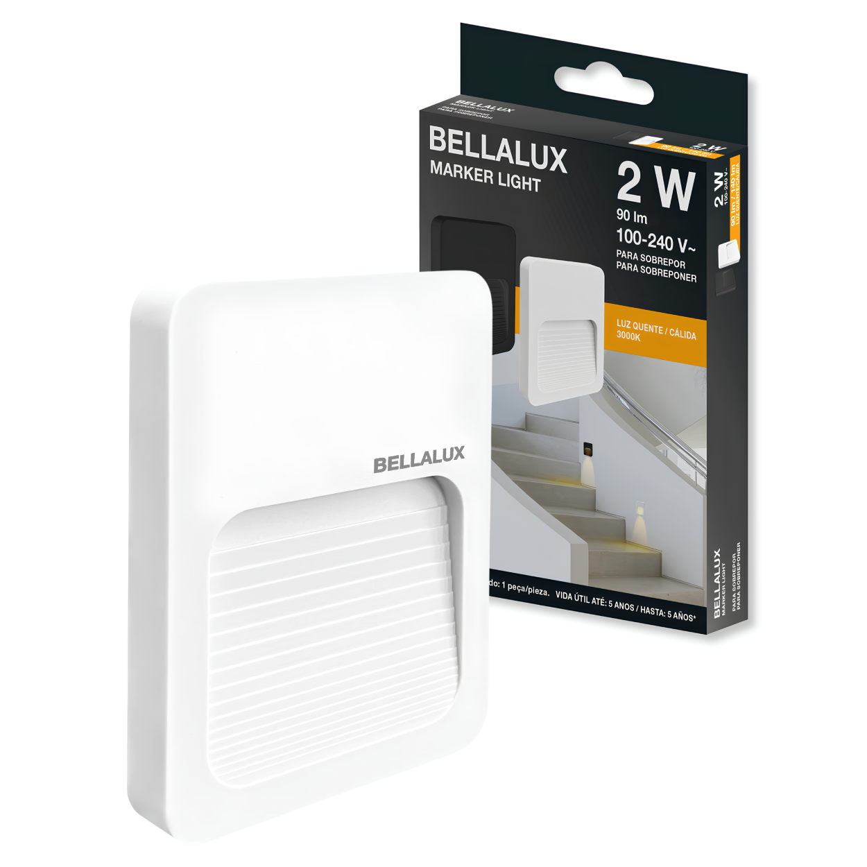 Balizador Marker Light 2W 3000k 90Lm Bivolt Irc80 Ip65 60° Br Bellalux