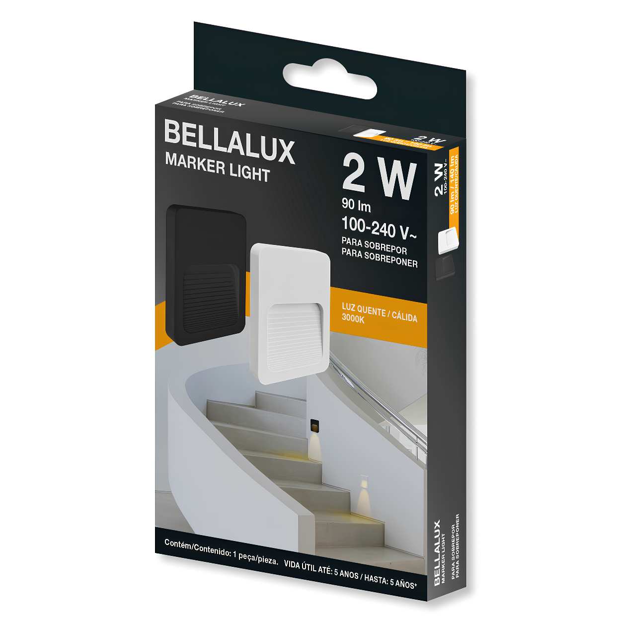 Balizador Marker Light 2W 3000k 90Lm Bivolt Irc80 Ip65 60° Br Bellalux