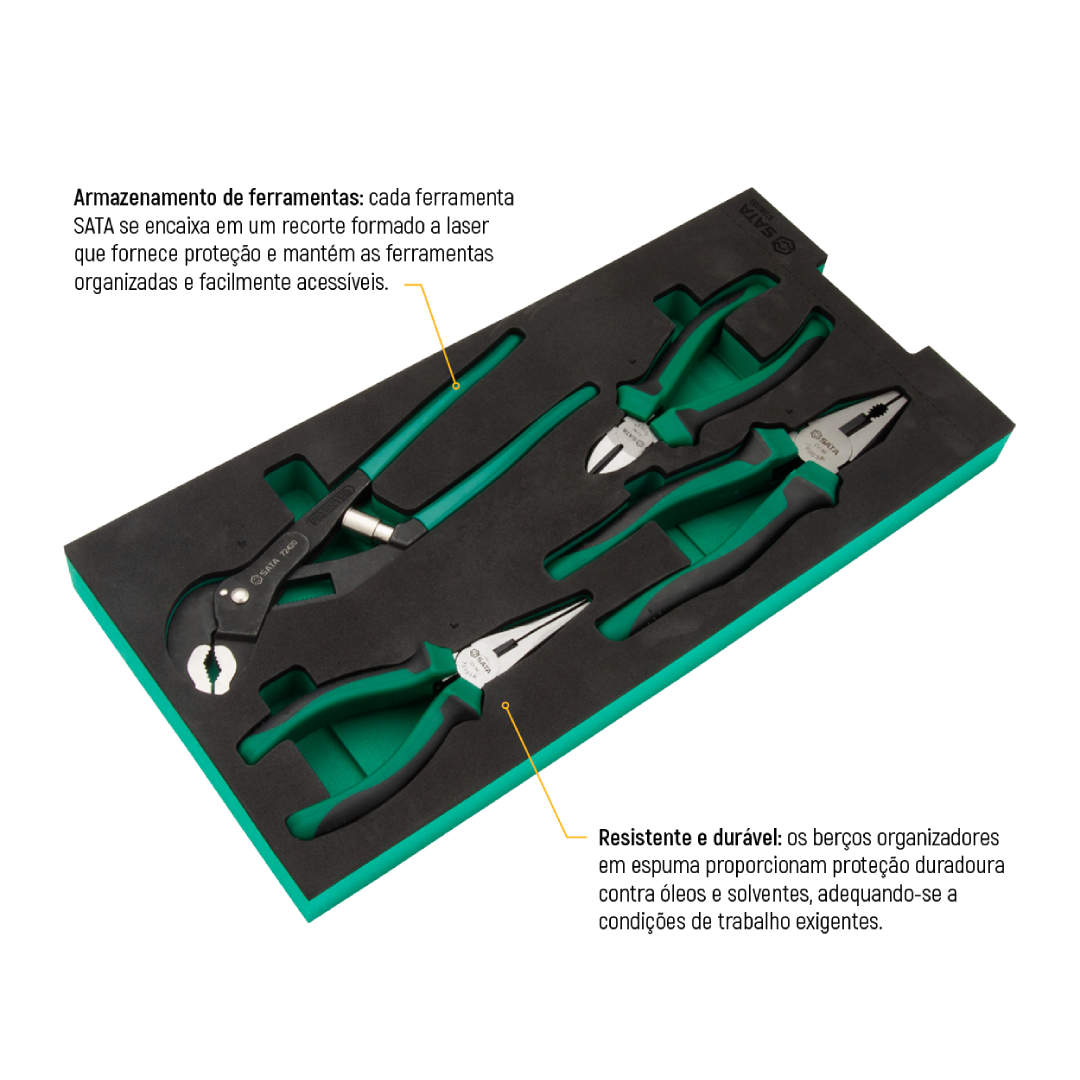 Jogo De Alicates Com 4 Peças Em Berço Eva St09013g Sata