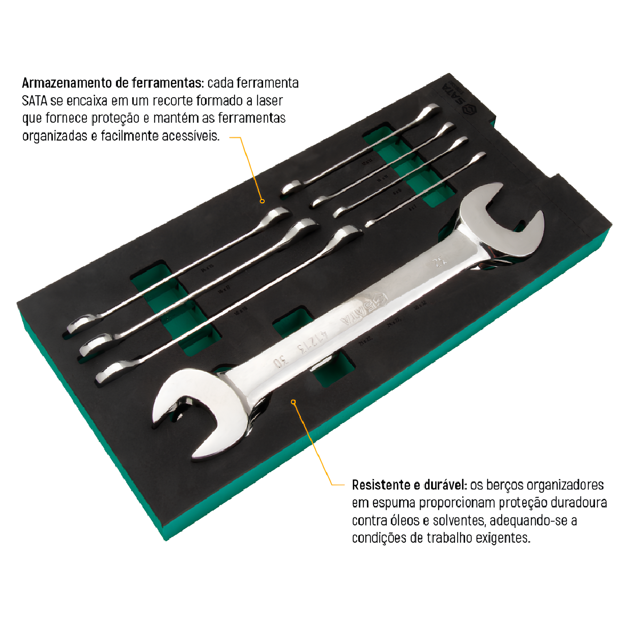 Jogo De Chaves Fixas Métricas Com 10 Peças Em Berço Eva St09009g Sata