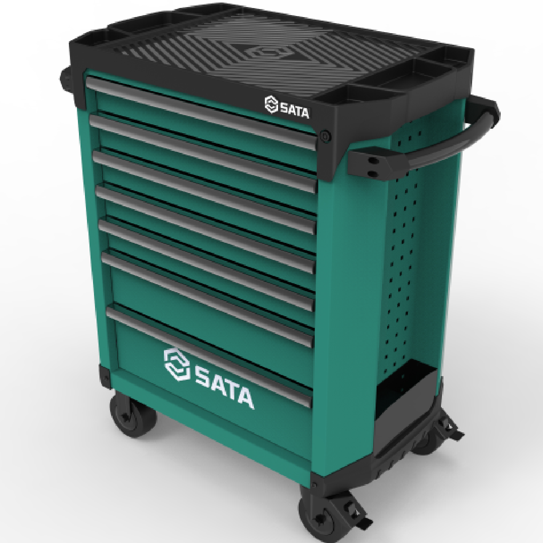 Carro Para Ferramentas Com 7 Gavetas Verde ST95113G Sata