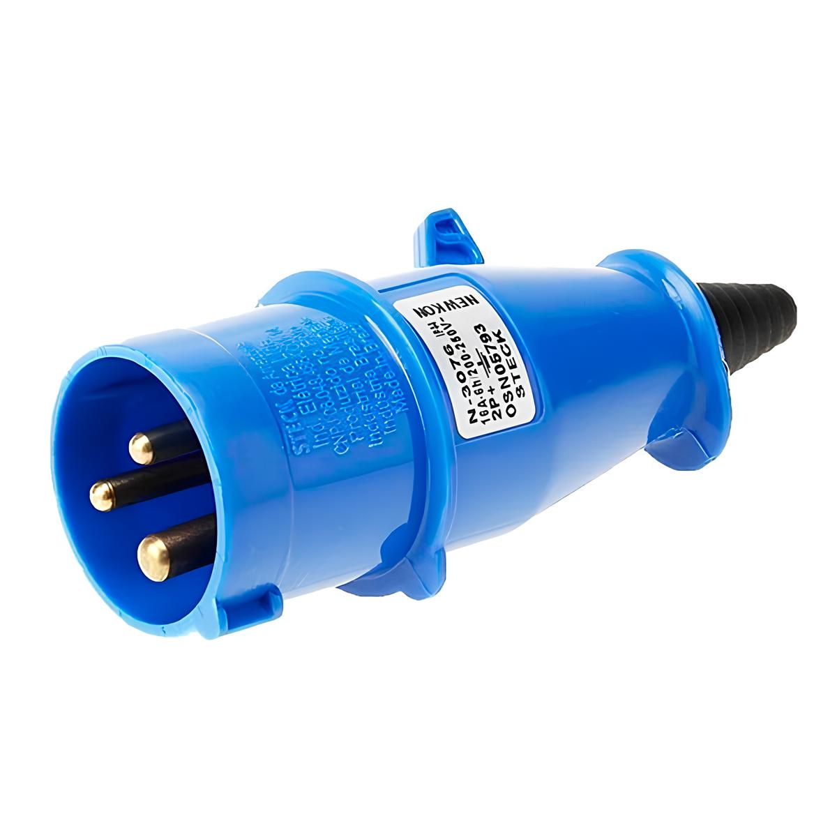 Plugue 2p+t 16a 200/250v Azul - N3076 - Steck