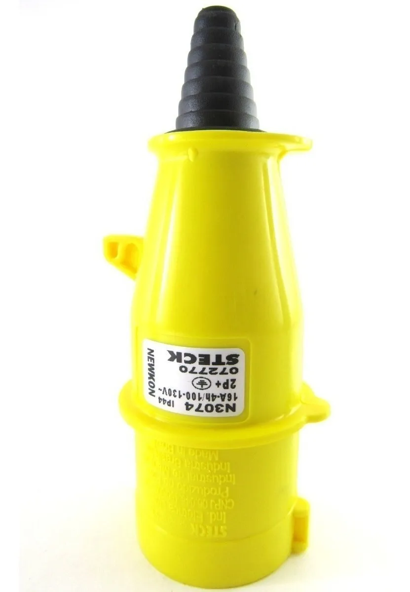 Plugue 2p+t 16a 110/130v Amarelo - N3074 - Steck