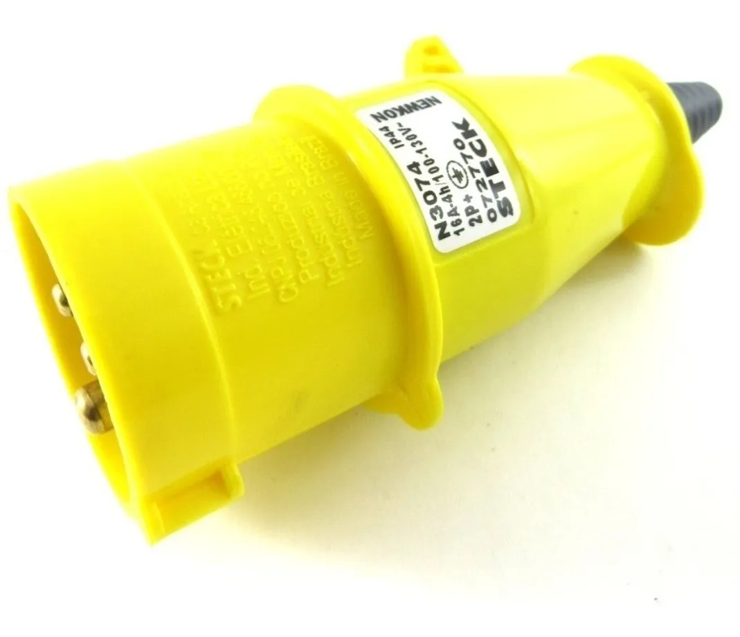 Plugue 2p+t 16a 110/130v Amarelo - N3074 - Steck