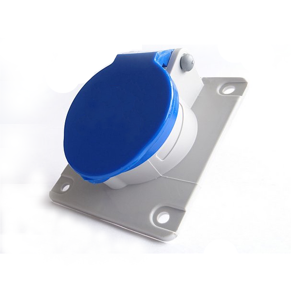 Tomada De Embutir 2P+T 32A 250V Azul C/Tampa N3246 - Steck