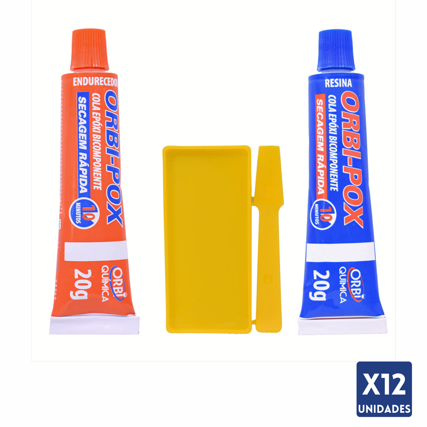 Kit 12 Adesivo Cola Epóxi Orbipox 10Minutos 40G Orbi Química