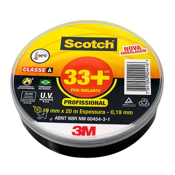 Fita Isolante Profissional Scotch 3M 33+  19Mm X 20M