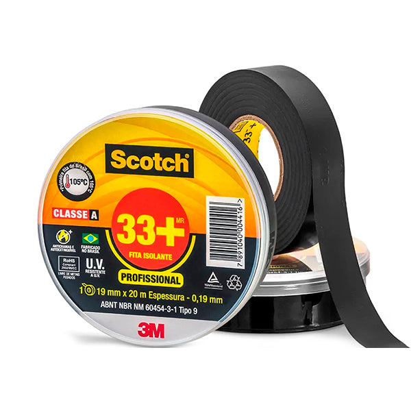 Fita Isolante Profissional Scotch 3M 33+  19Mm X 20M