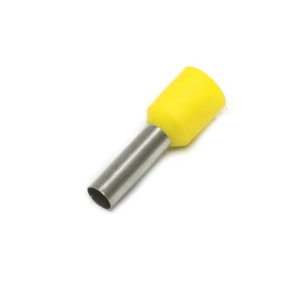 Terminal Pino Tubular Pré-Isolado Amarelo 6mm 20 pçs