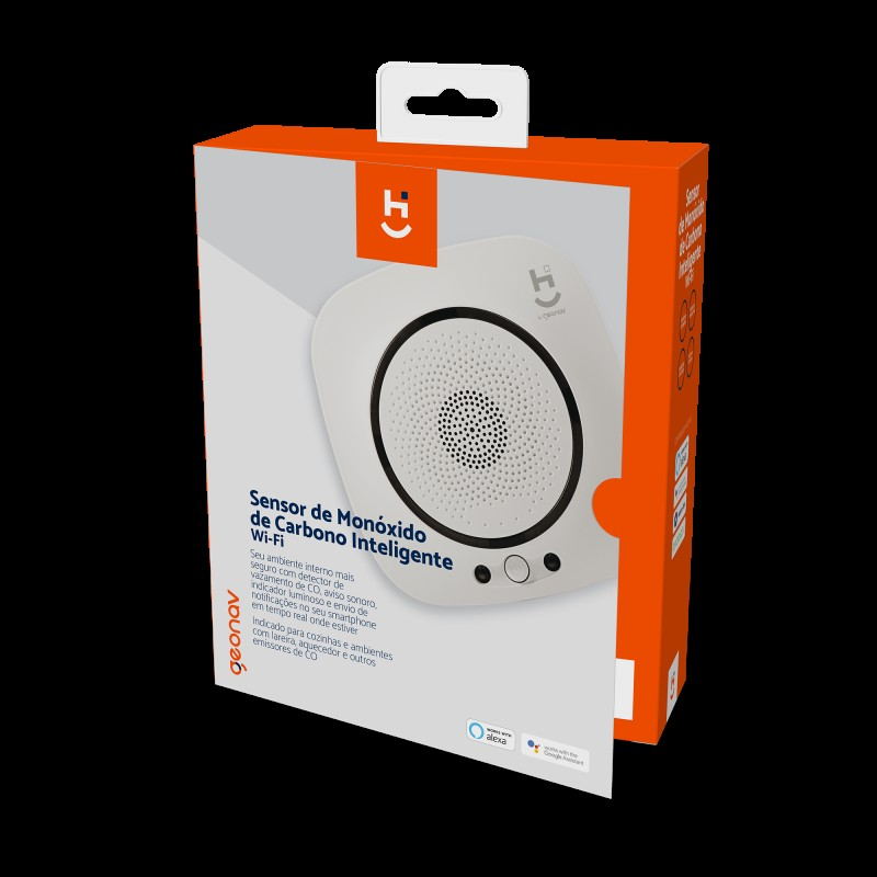 Sensor de Gas Inteligente Wifi Branco Geonav