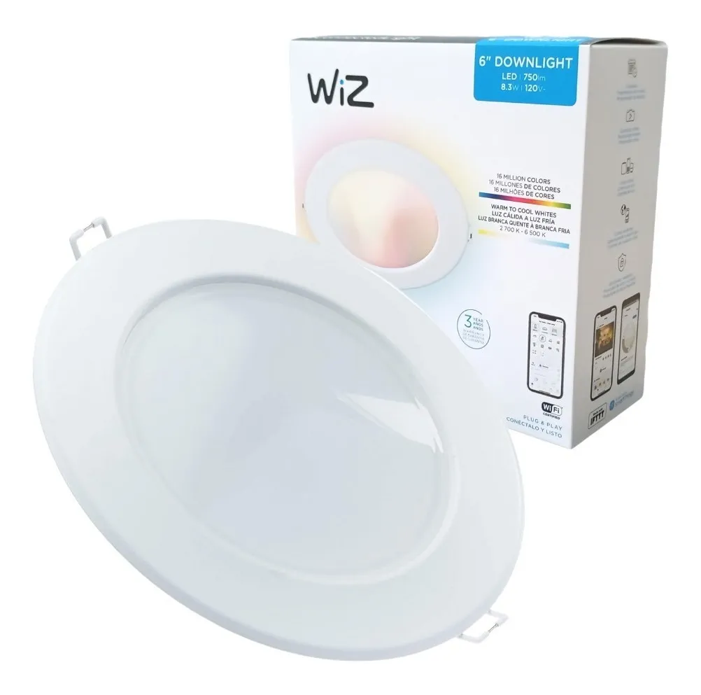 Painel Smart Embutir Inteligente 19cm Led Wifi Rgb 110V WiZ