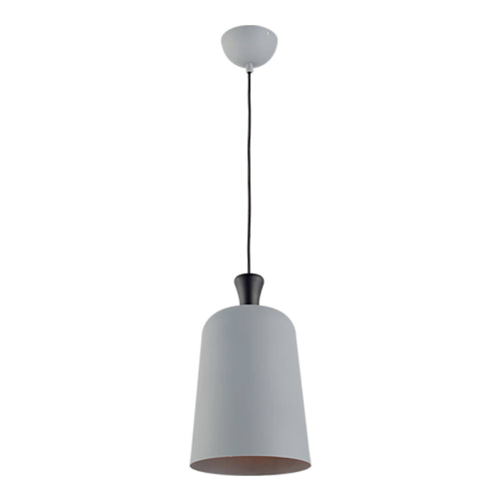 Luminaria Pendente Bell Aco E-27 Cinza 23Cm Avant