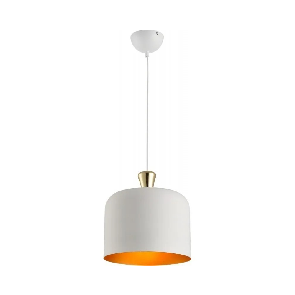 LUMINARIA PENDENTE BELL ACO E-27 BRANCO FOSCO 28CM AVANT