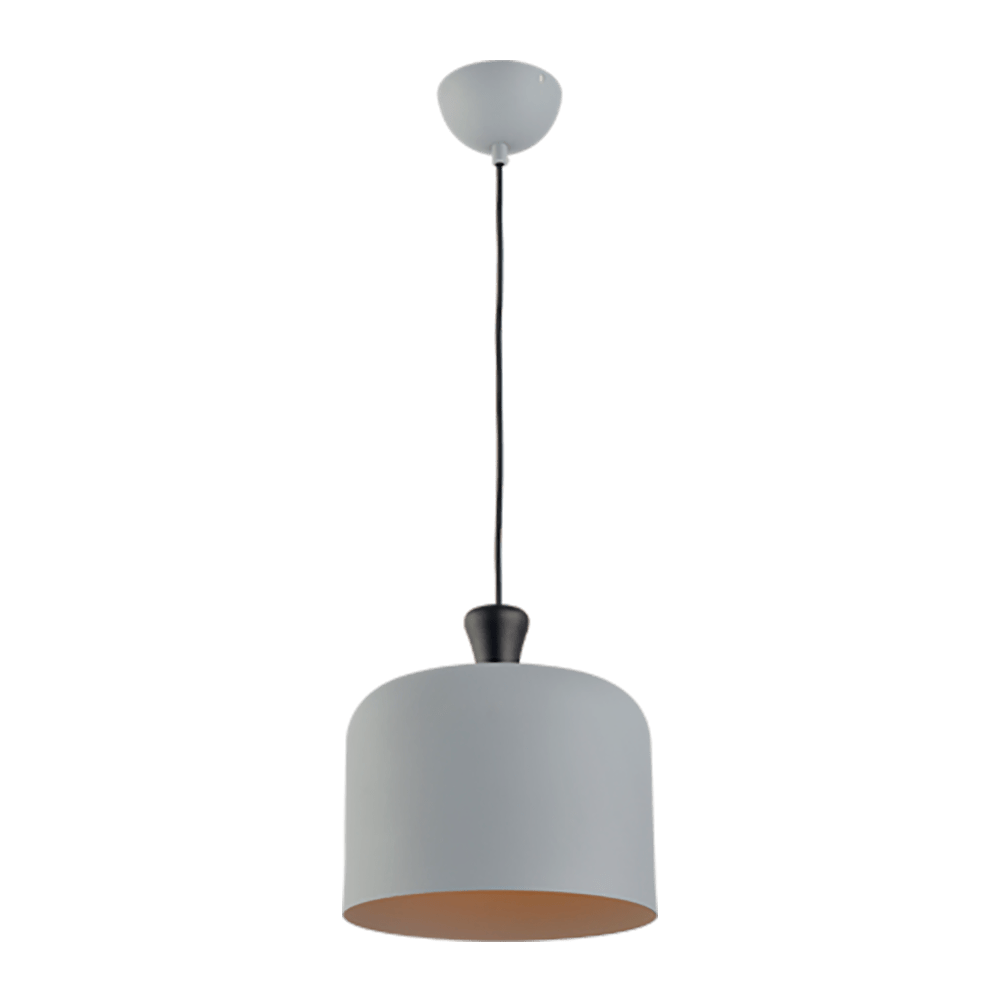 Luminaria Pendente Bell Aço E27 1X40W Cinza 28Cm Avant