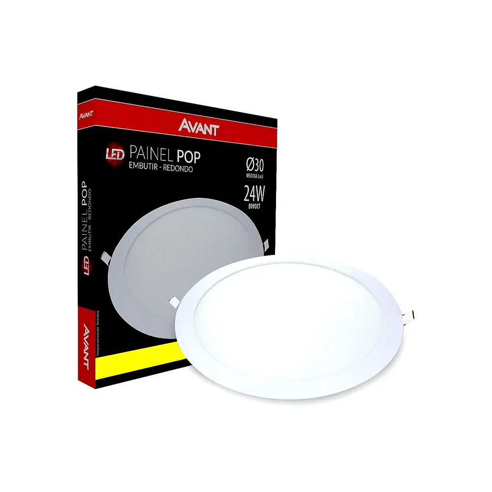 Luminaria Embutir Led Redonda 24W Bivolt 1680Lm 30Cm Avant
