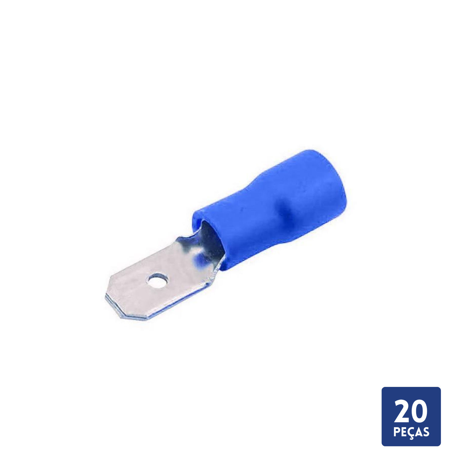 Terminal Macho Pré-Isolado Azul 1,5mm a 2,5mm 20 Pçs