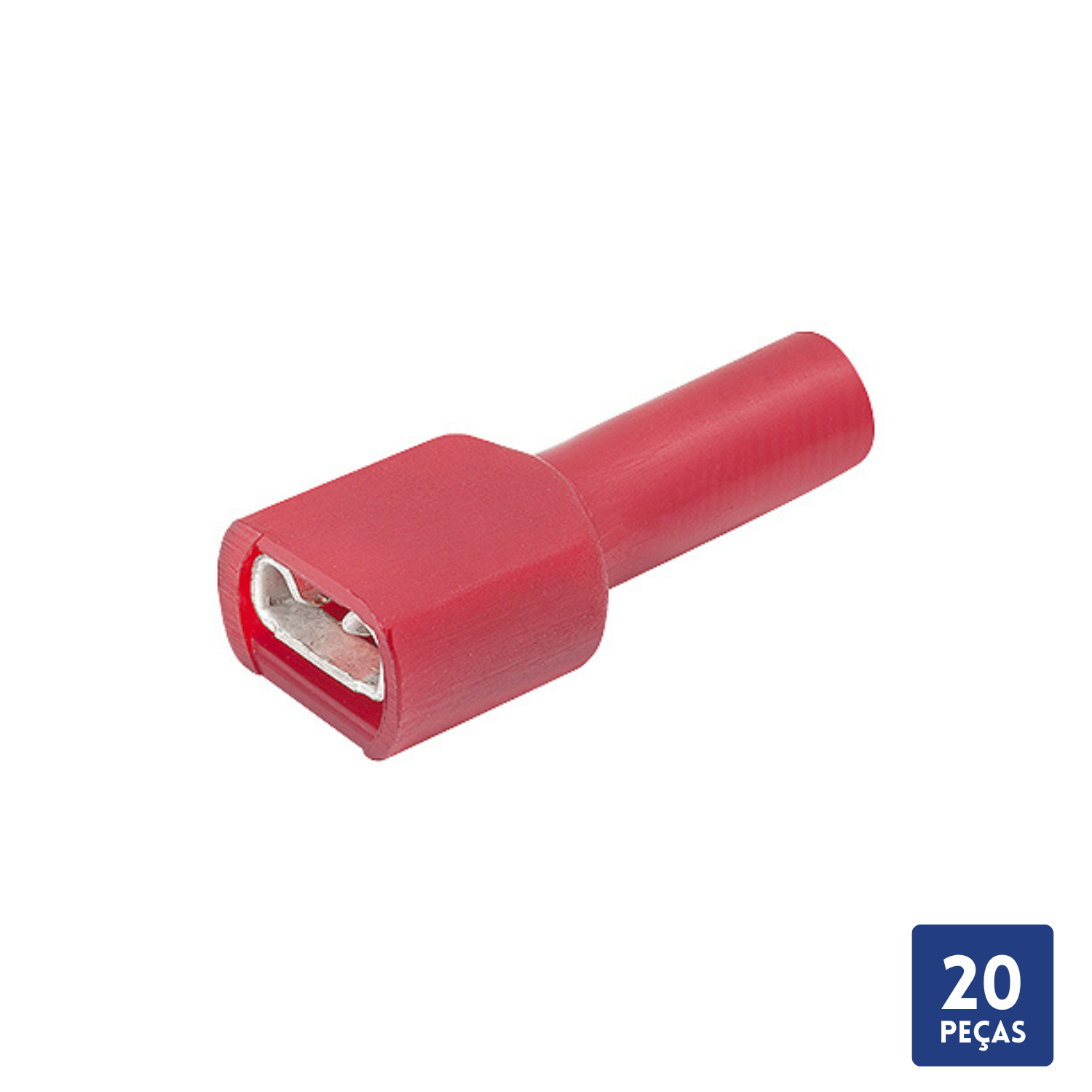 Terminal Femea Isolado Vermelho 0,5mm a 1,5mm 20 Pçs