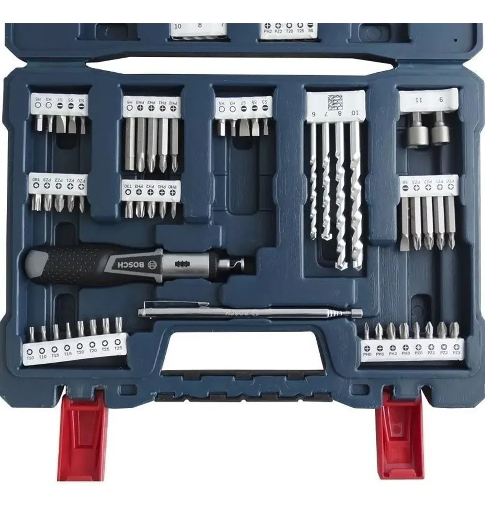 Kit de Pontas e Brocas em Titânio Bosch Com 91 unidades<BR>