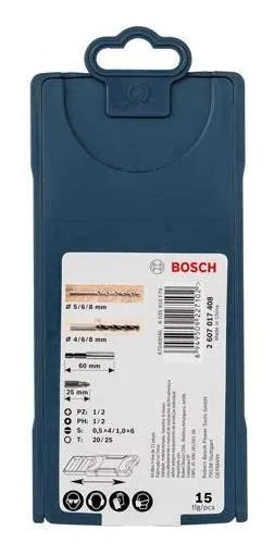 Kit De Pontas E Brocas Bosch Mini X-line Com 15 Peças