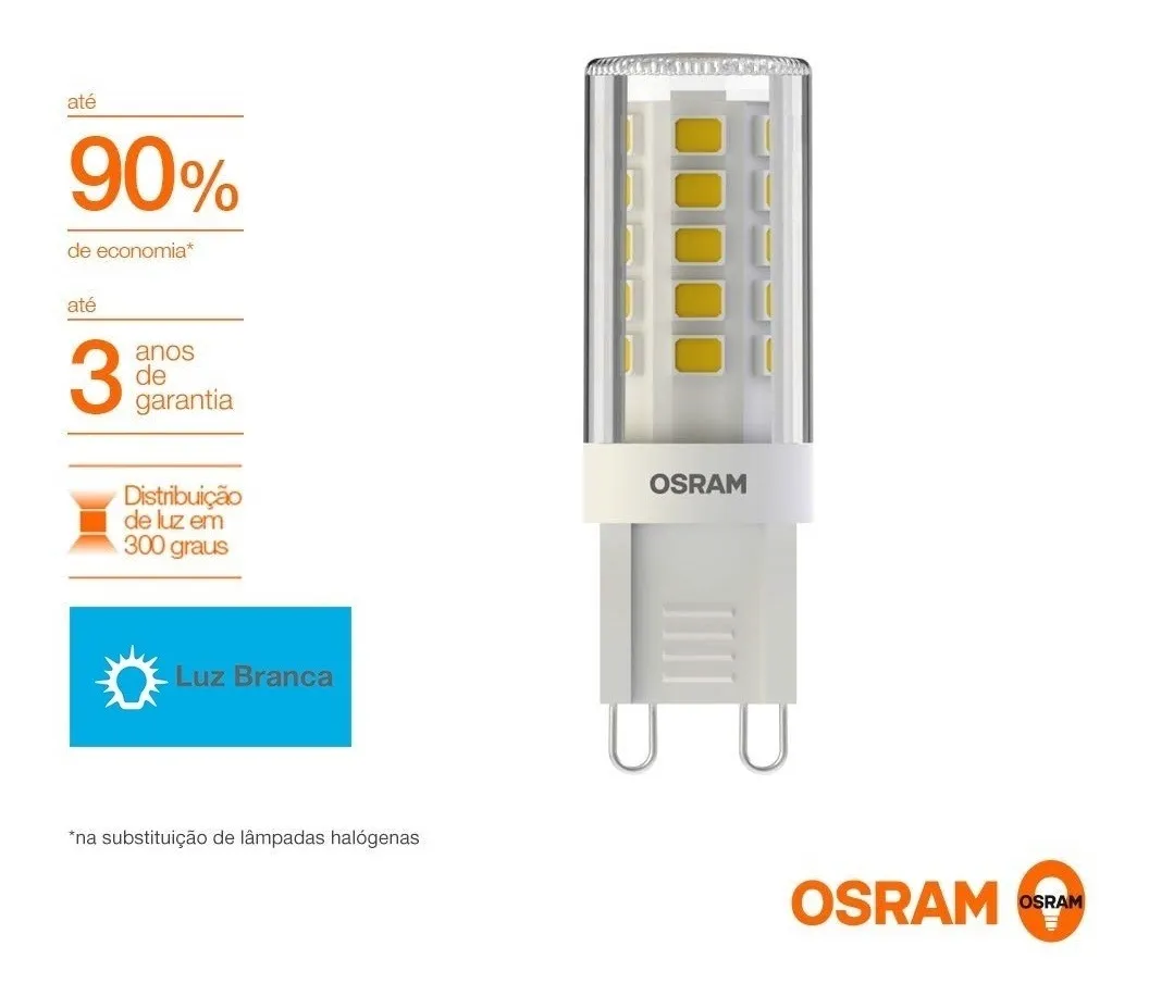 Lampada Led Pino G9 3W 300Lm 220V Osram