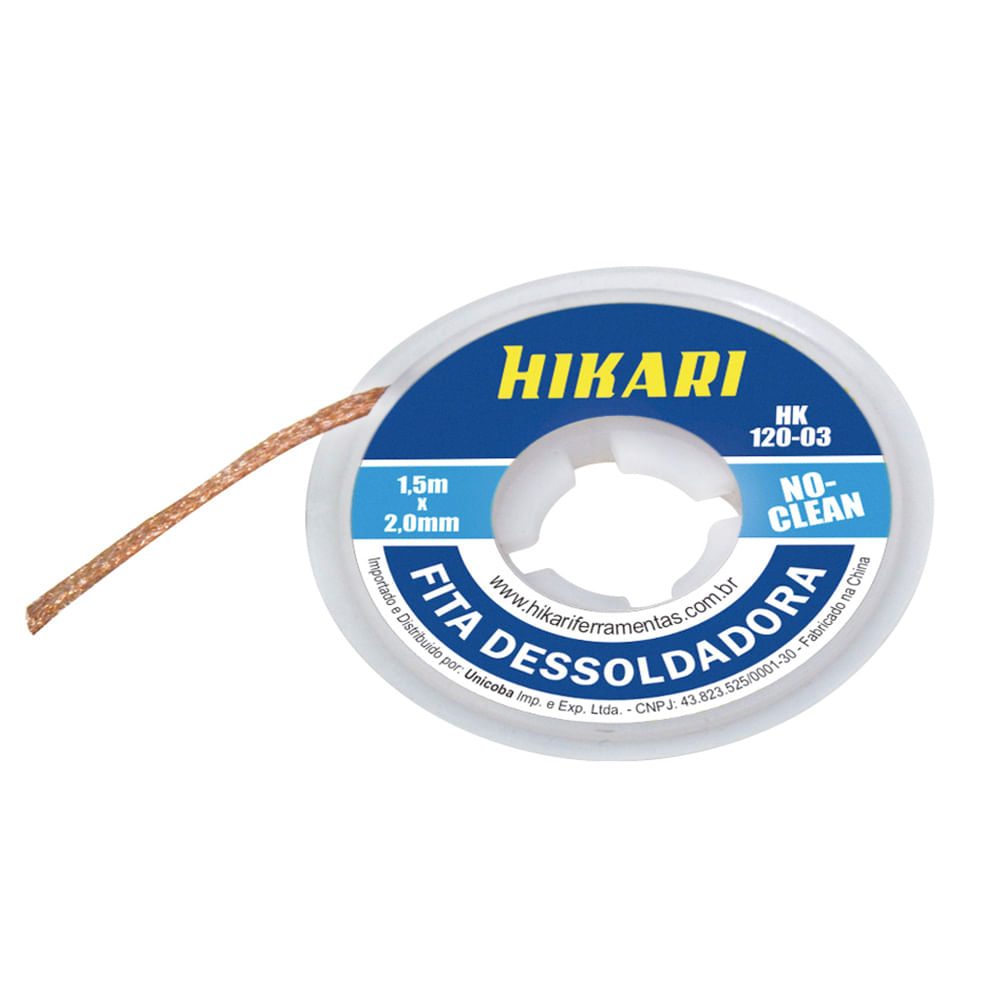 Fita Malha de Cobre Dessoldadora 1,5m x 3,0mm 21H007 Hikari
