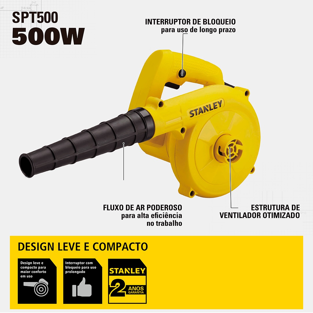 Soprador e Aspirador De Ar 500W 220V Spt500-B2 Stanley