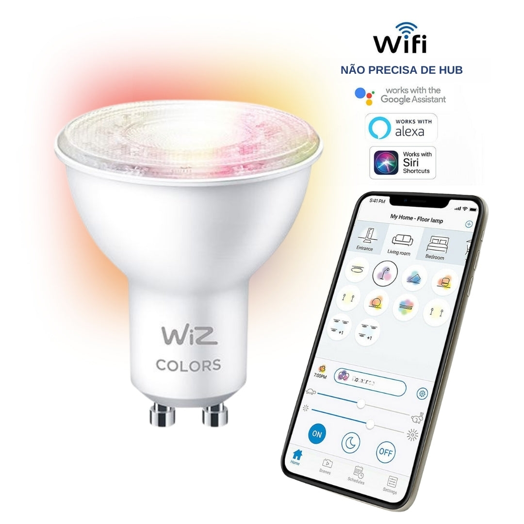 Lâmpada Inteligente Led Wifi Rgb Dicroica GU10 220V WiZ