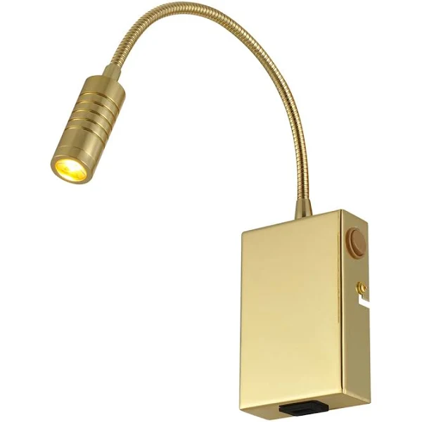 Arandela LED Lettura Flexível 2700K 3W Alumínio Ouro Avant