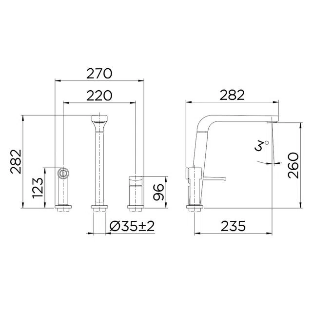 Misturador Mono Para Mesa Cozinha Bistro Com Ducha Docol