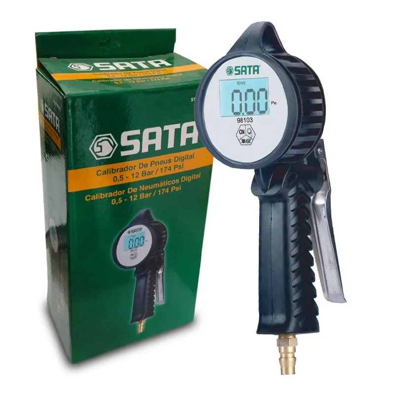 Calibrador De Pneu Digital Pistola St98103sc Sata