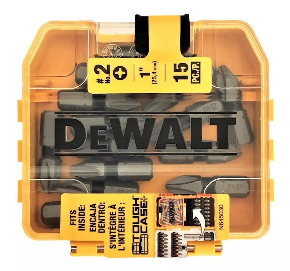 Jogo Kit Bits Dewalt Ph2 25mm 15Pçs Estojo DWA1PH215L Dewalt