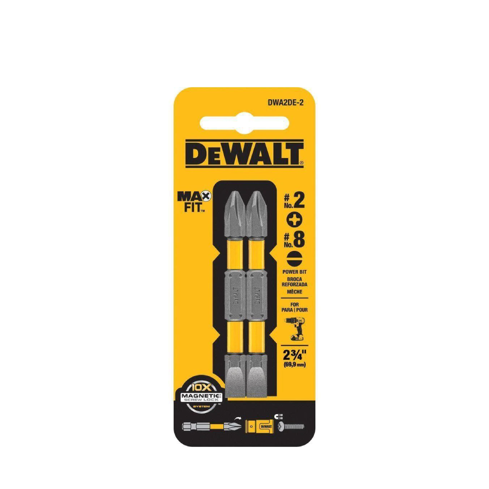 Ponta Dupla Phillips 2 / Fenda 8 Maxfit Dwa2De-2 Dewalt