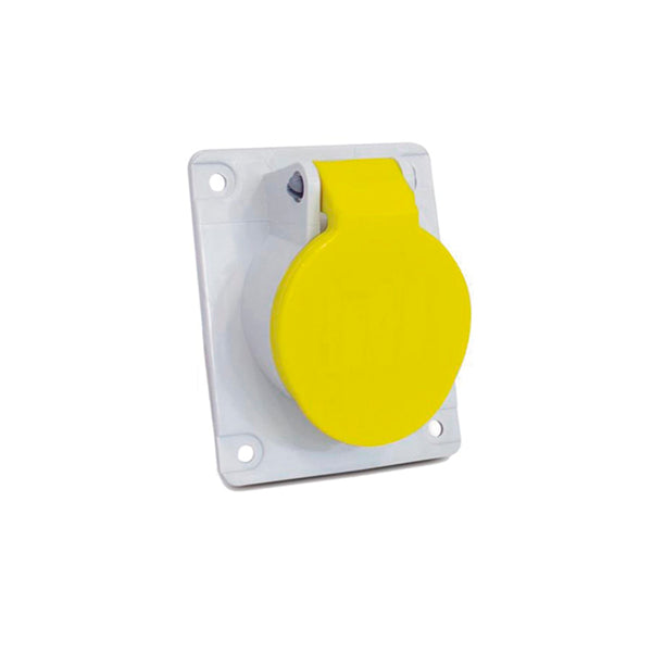 Tomada De Embutir 2p+t 16a 100/130v Amarelo N3044 Steck